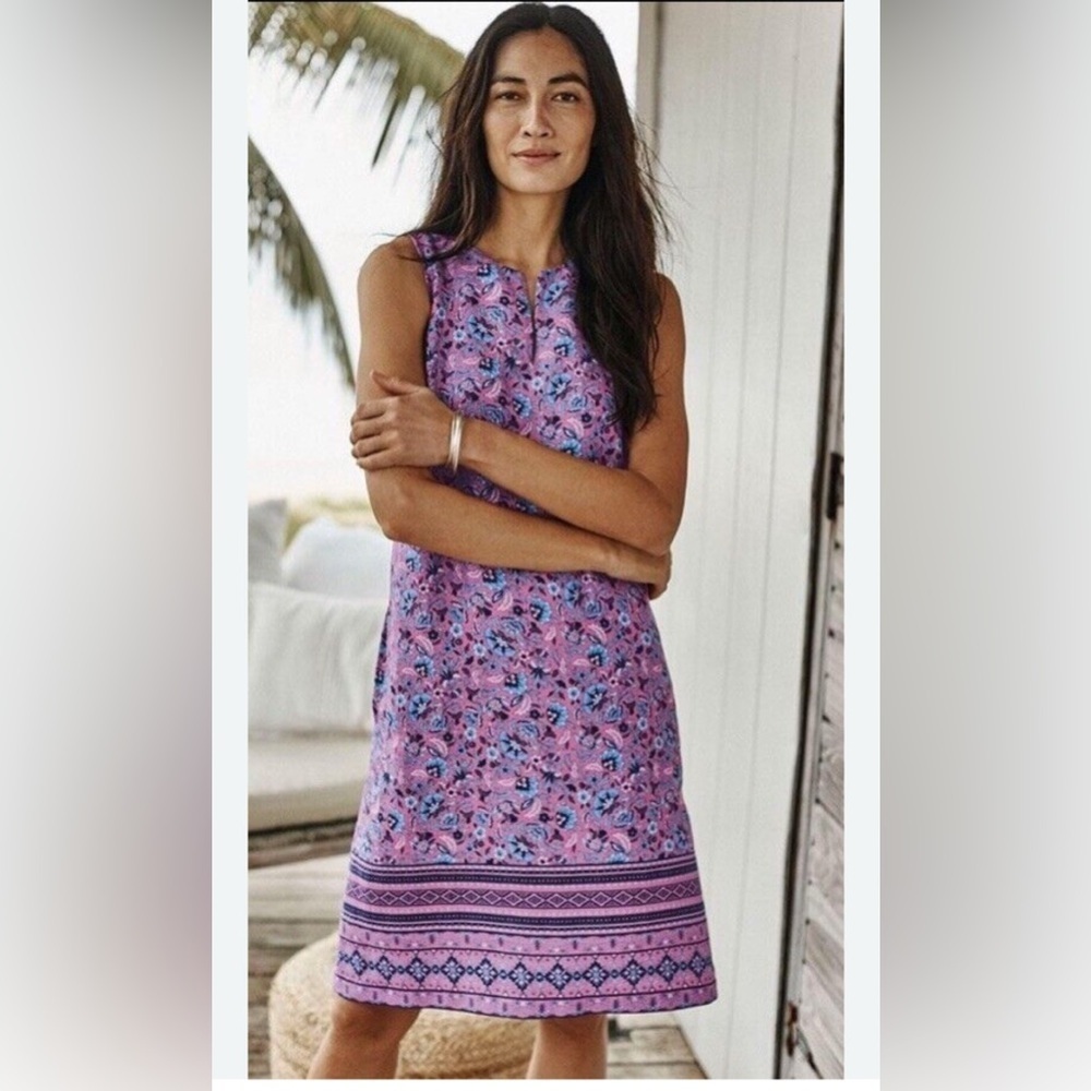 J Jill Pink Purple Halter Sheath Dress